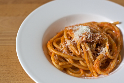 ‘Spaghetti all’Amatriciana’, authentic Italian flavour